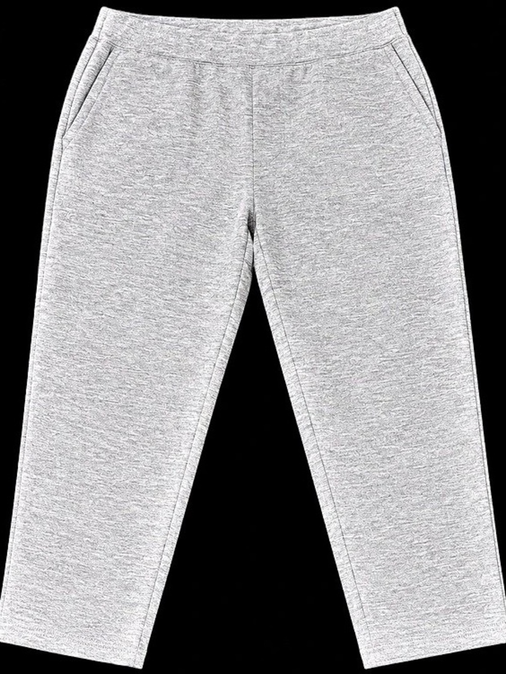 Woman Within 20W Petite Heather Gray Pull-On Straight Leg Knit Pants